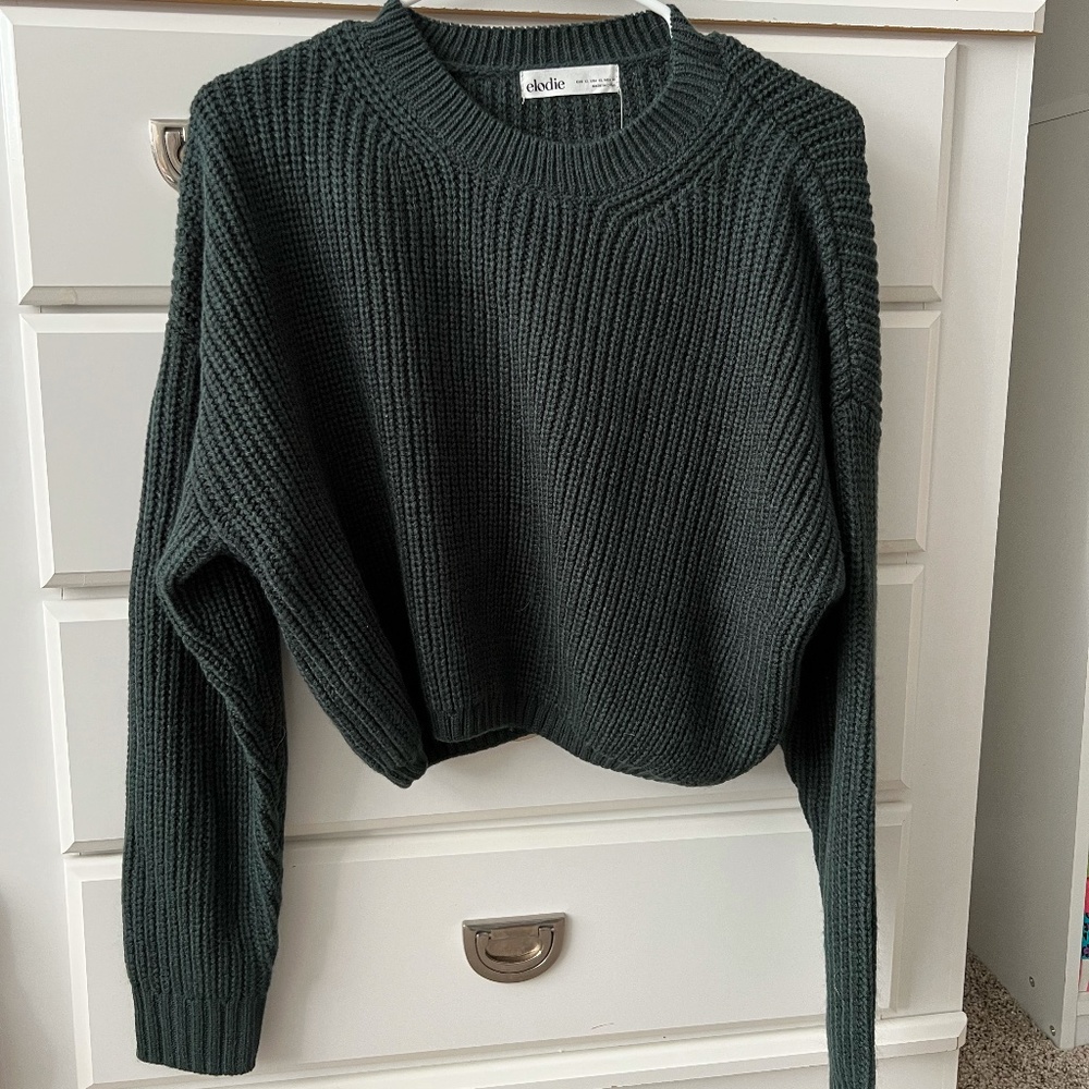 NWT Elodie Women’s Long Sleeve Knit Cropped Sweater - XL